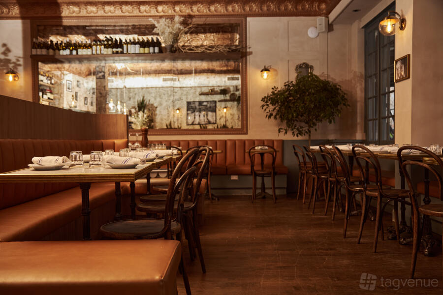 Entire Restaurant at Mino Brasserie in West Village, New York City, NY