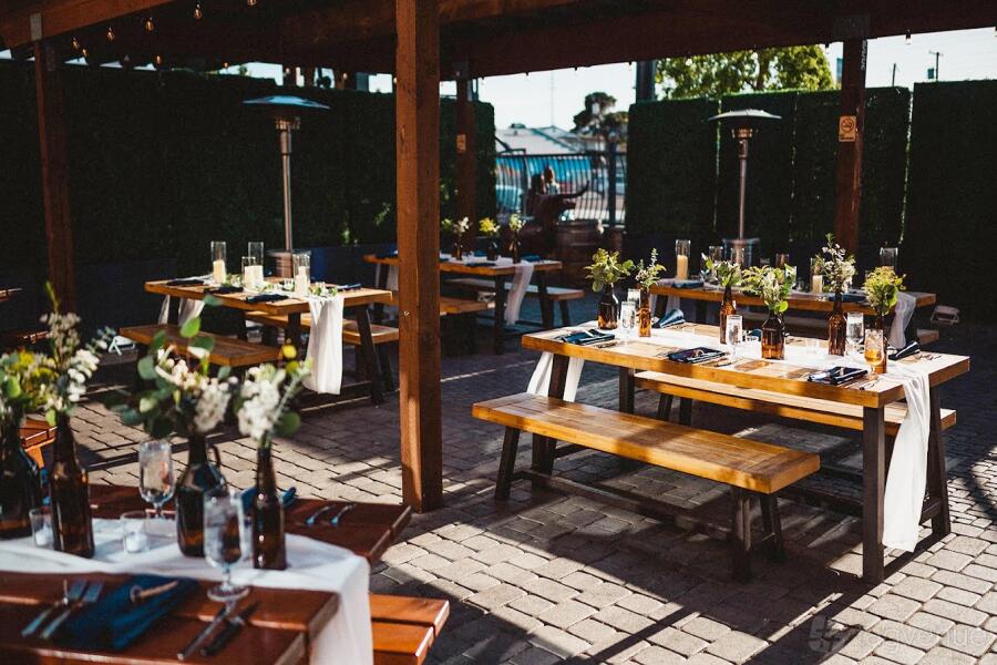 Patio at HUDL Brewing Company in Meadows Village, Las Vegas, NV