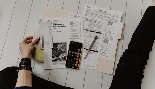 tax documents on table